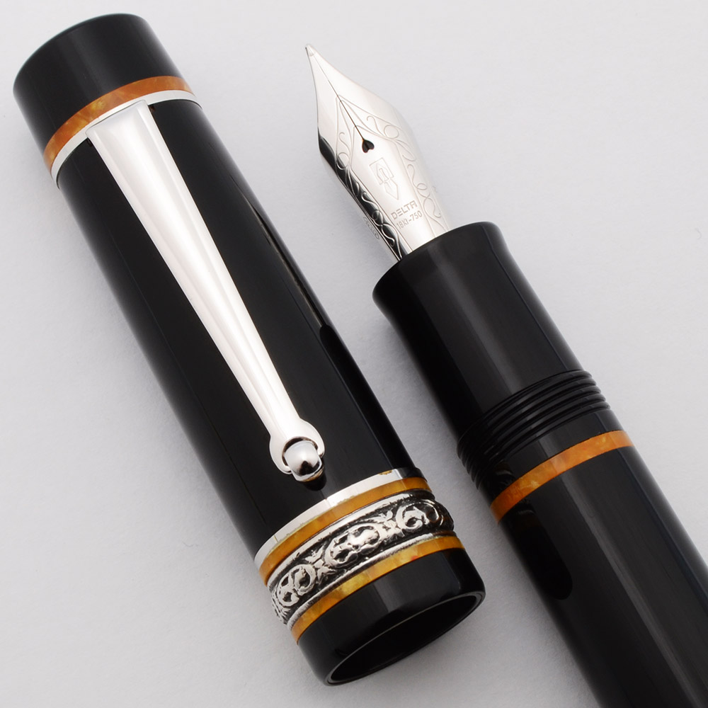 Delta Dolcevita Soiree Fountain Pen - Black with Orange